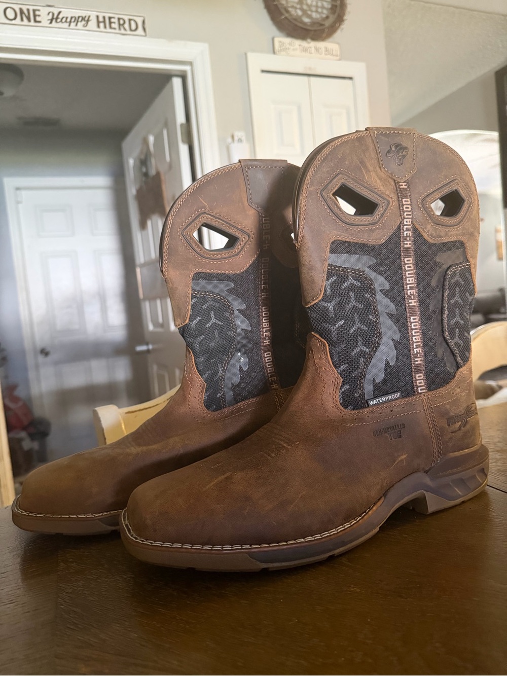 Double H Men's Phantom Rider Zenon Waterproof Square Toe Work Boots. Size 12D